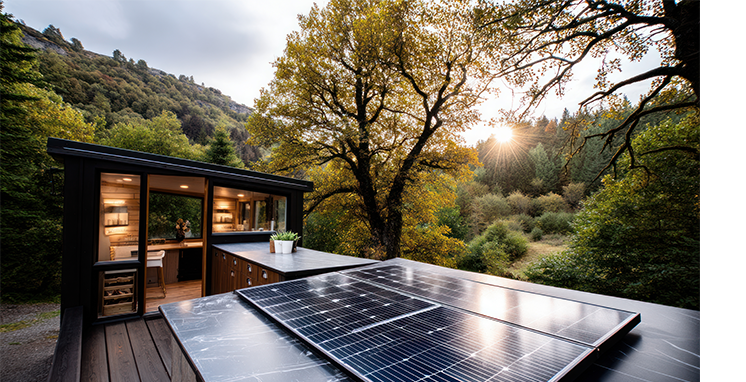chalet avec installation photovoltaique
